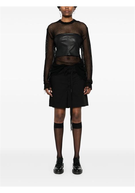 Shorts con pieghe in nero Ann Demeulemeester - donna ANN DEMEULEMEESTER | 2401WTR23FA422099